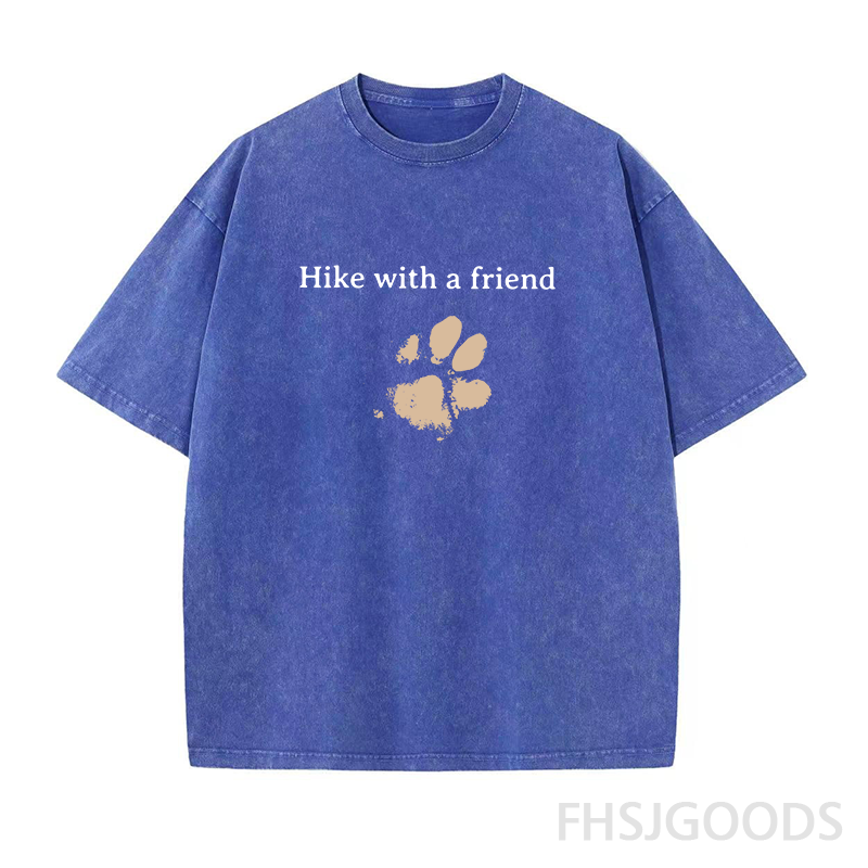 Hiking with Dogs Unisex Distressed T-Shirt