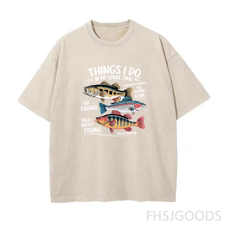 Fishing Things I Do In My Spare Time Unisex Distressed T-Shirt