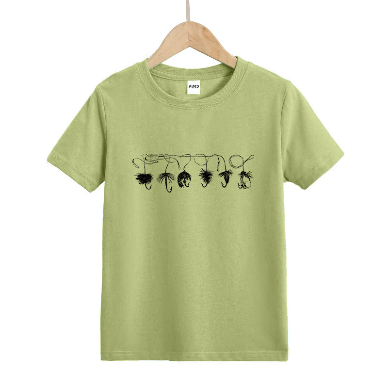 Vintage Fly Fishing Hook Kid's T-Shirts