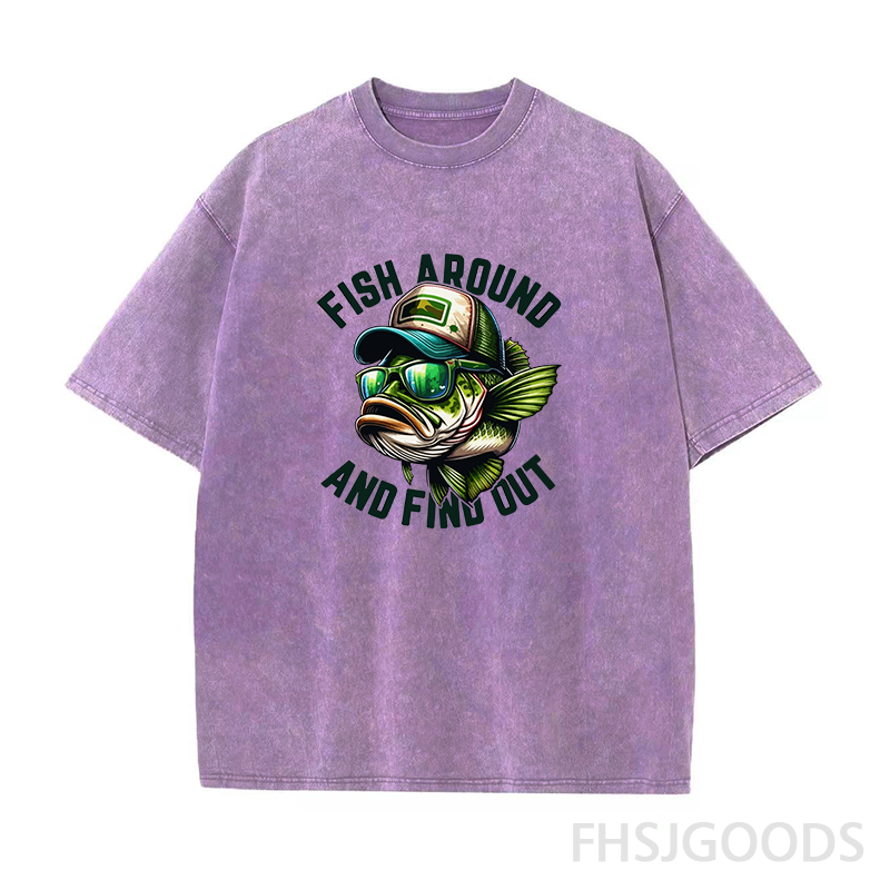 Fish Around And Find Out Unisex Distressed T-Shirt