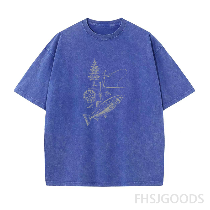 Fly Fishing Unisex Distressed T-Shirt