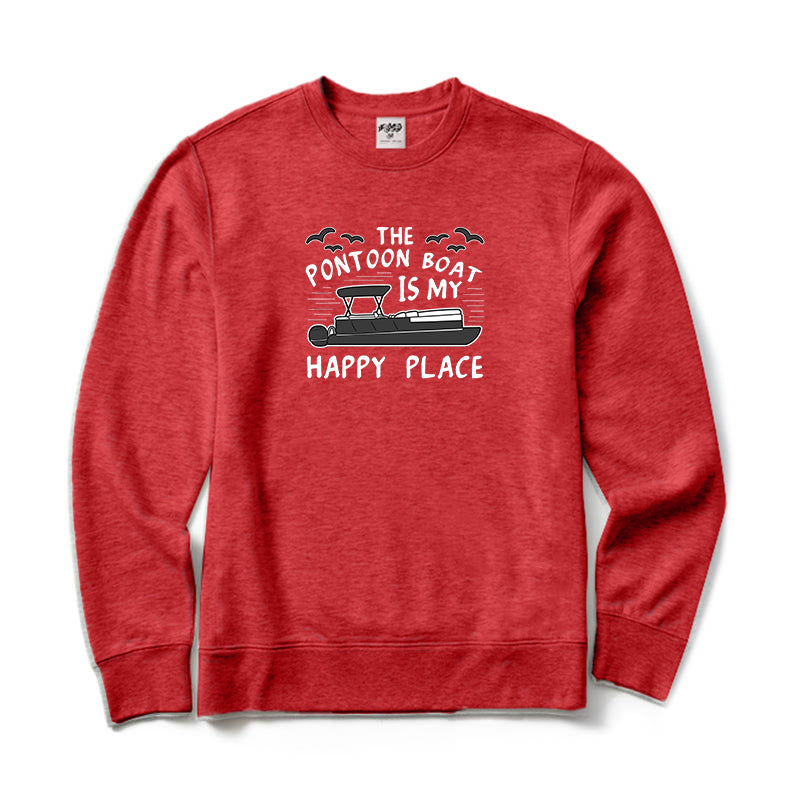 The Pontoon Boat Is My Happy Place Crewneck Sweatshirt