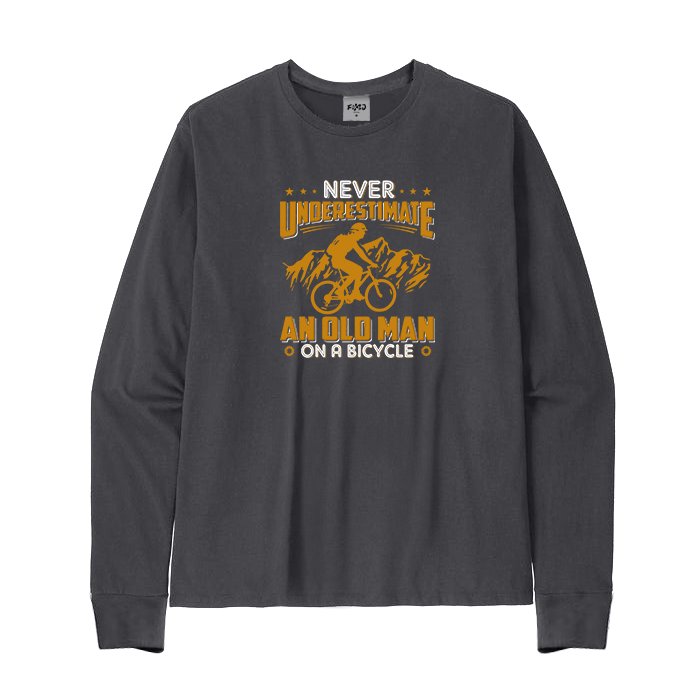 Never Underestimate An Old Man on A Bicycle Long Sleeve T-Shirt