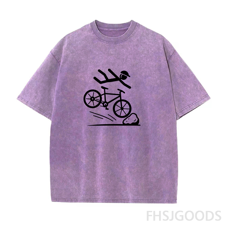 Mountain Bike Crash Cycling Unisex Distressed T-Shirt