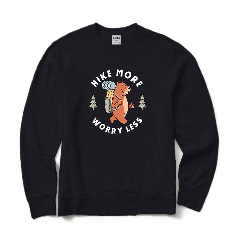 Bear Pine Tree Hiking Crewneck Sweatshirt