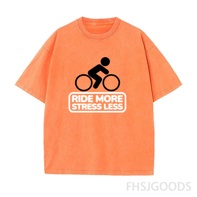 Ride More Stress Less Unisex Distressed T-Shirt