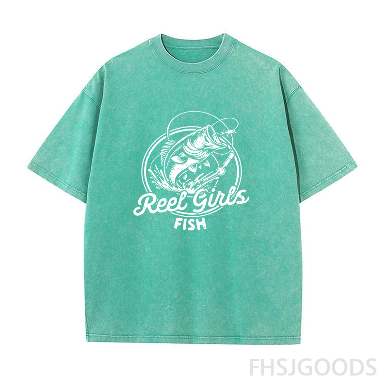 Reel Girls Fish Unisex Distressed T-Shirt