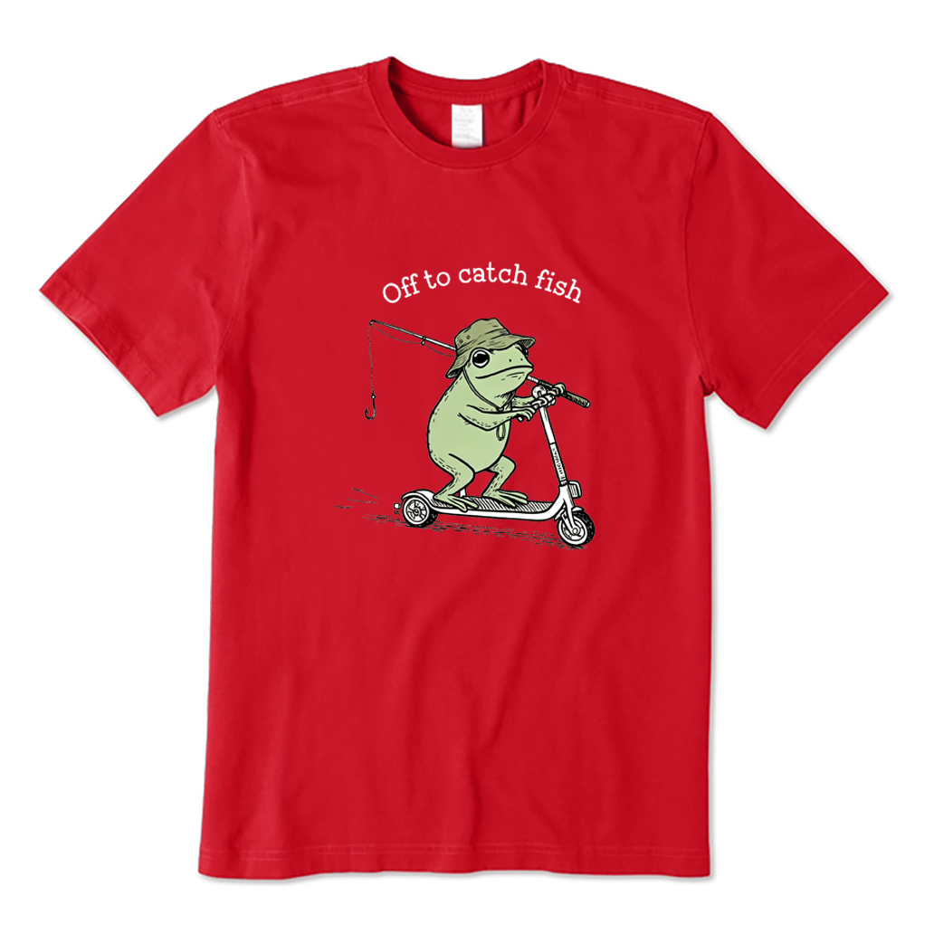 Off To Catch Fish Frog T-shirt