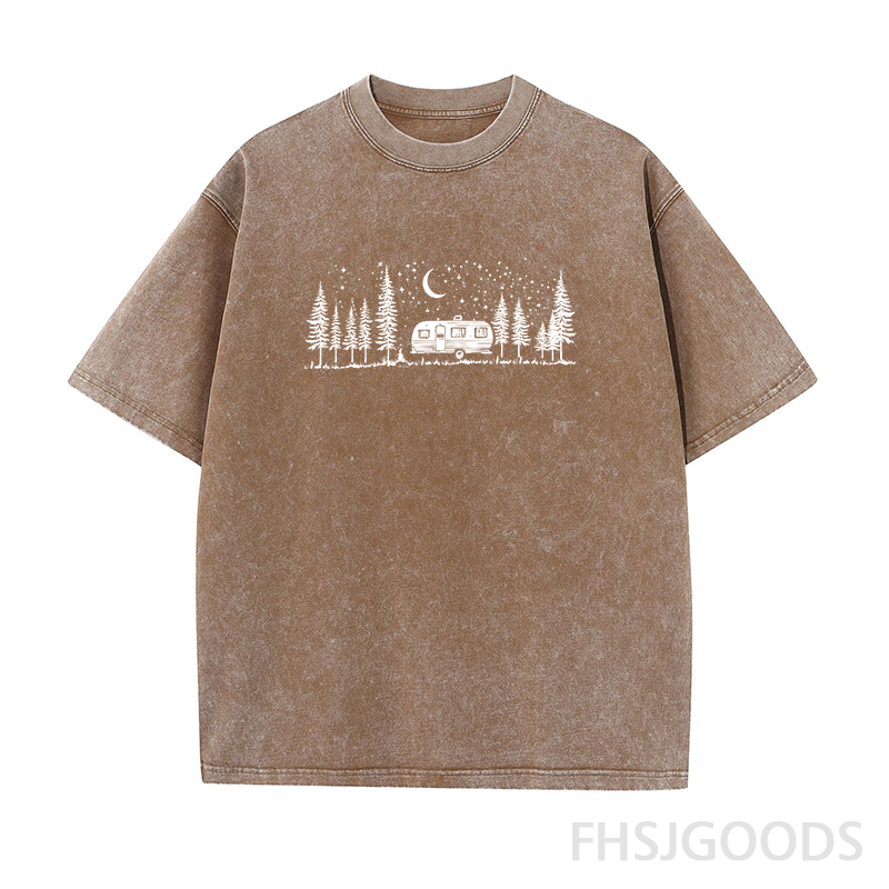Night Sky Camper Unisex Distressed T-Shirt