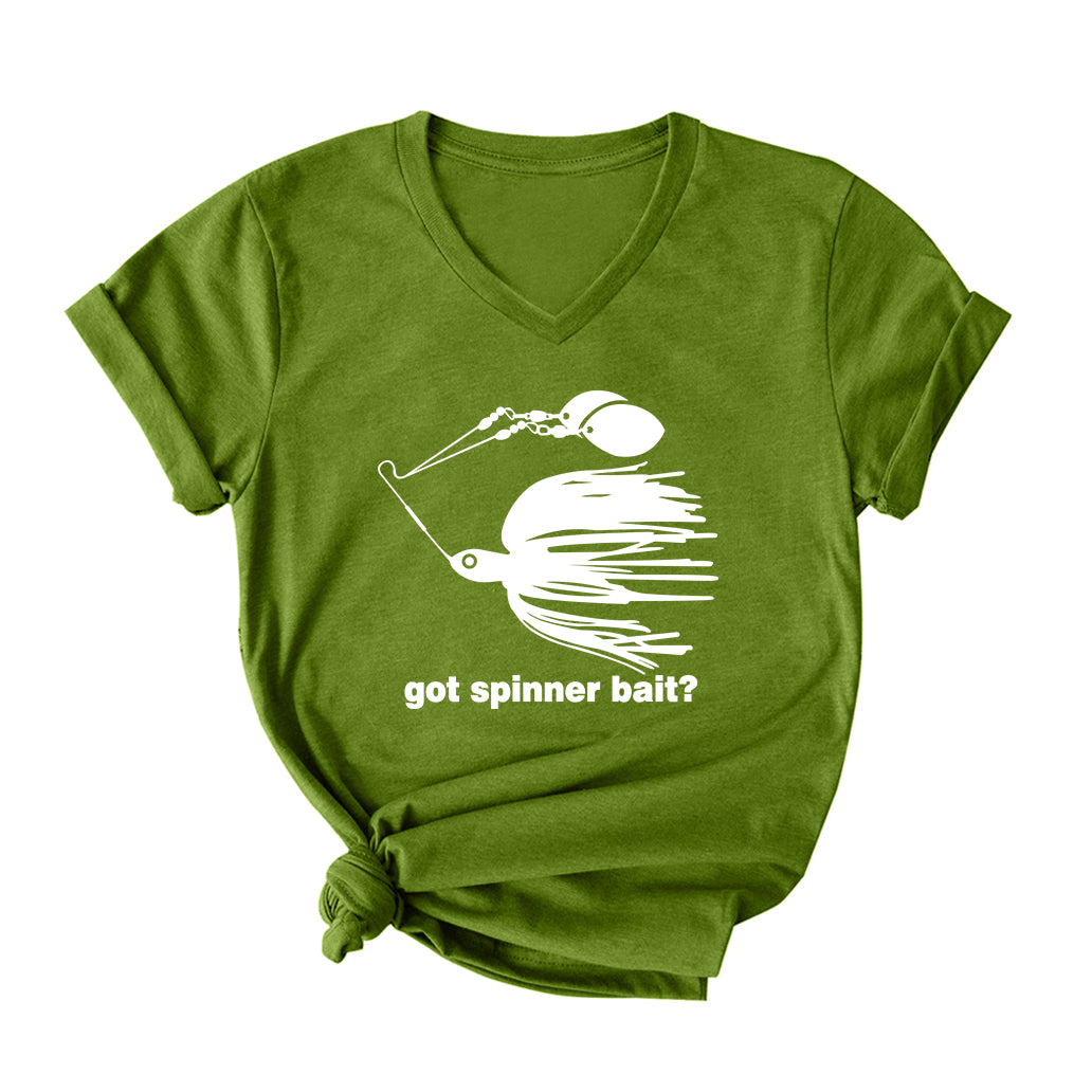 Got Spinner Bait? V Neck T-Shirt for Women