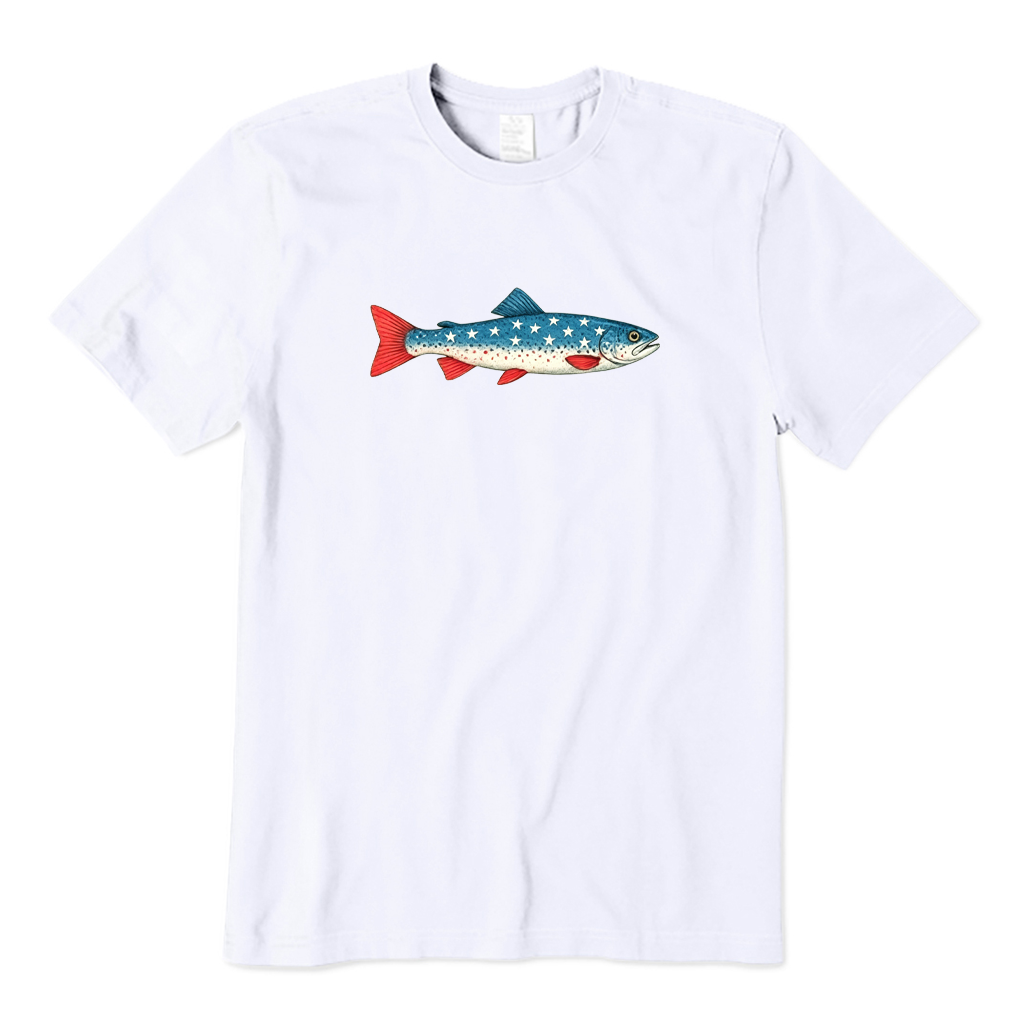 4th of July American Flag Trout T-shirt