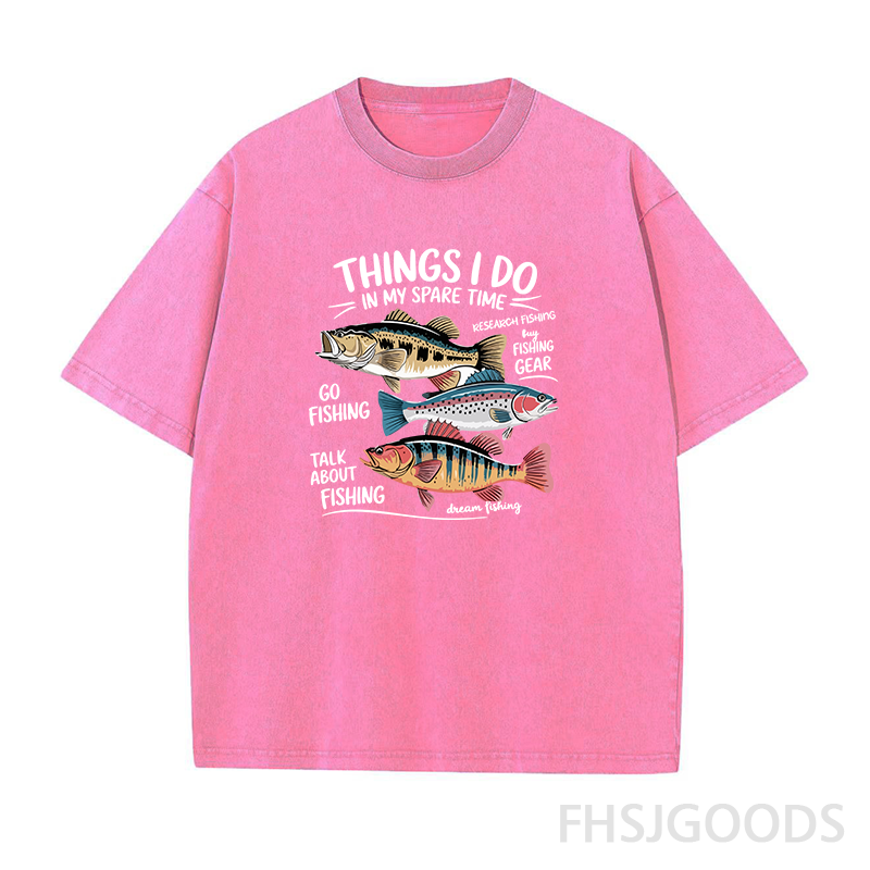 Fishing Things I Do In My Spare Time Unisex Distressed T-Shirt