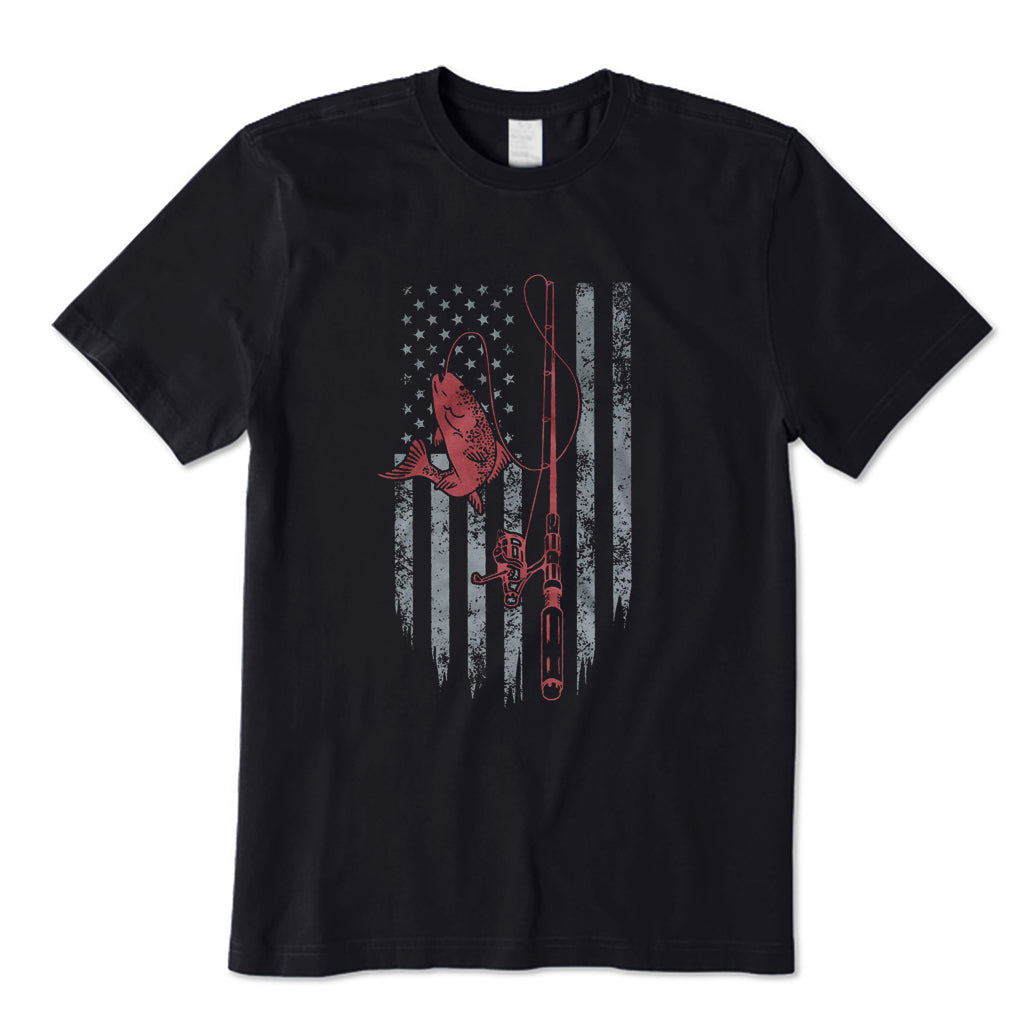 Fishing American Flag T-Shirt
