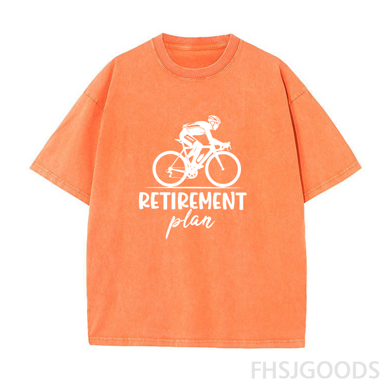 Retirement Plan Cycling Unisex Distressed T-Shirt