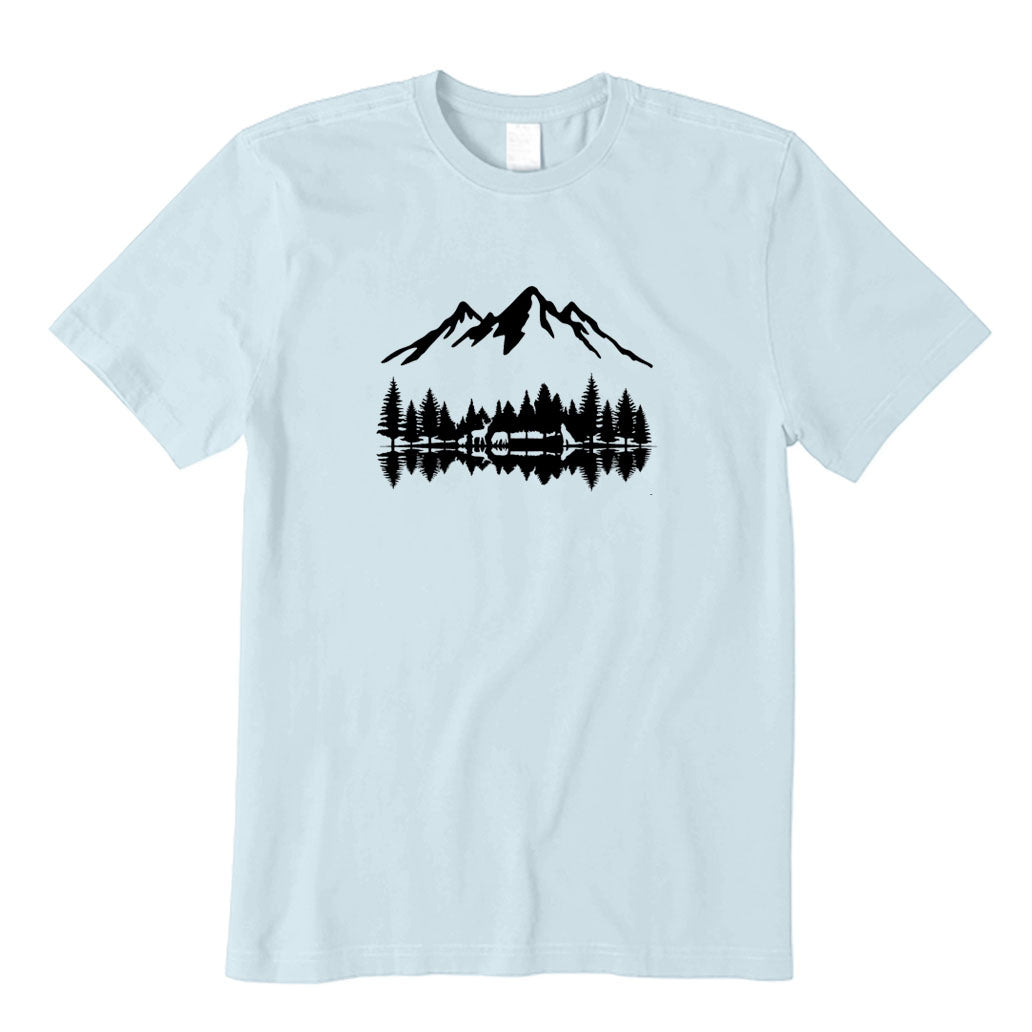 Mountains and Forest Lake Animal Reflections T-Shirt