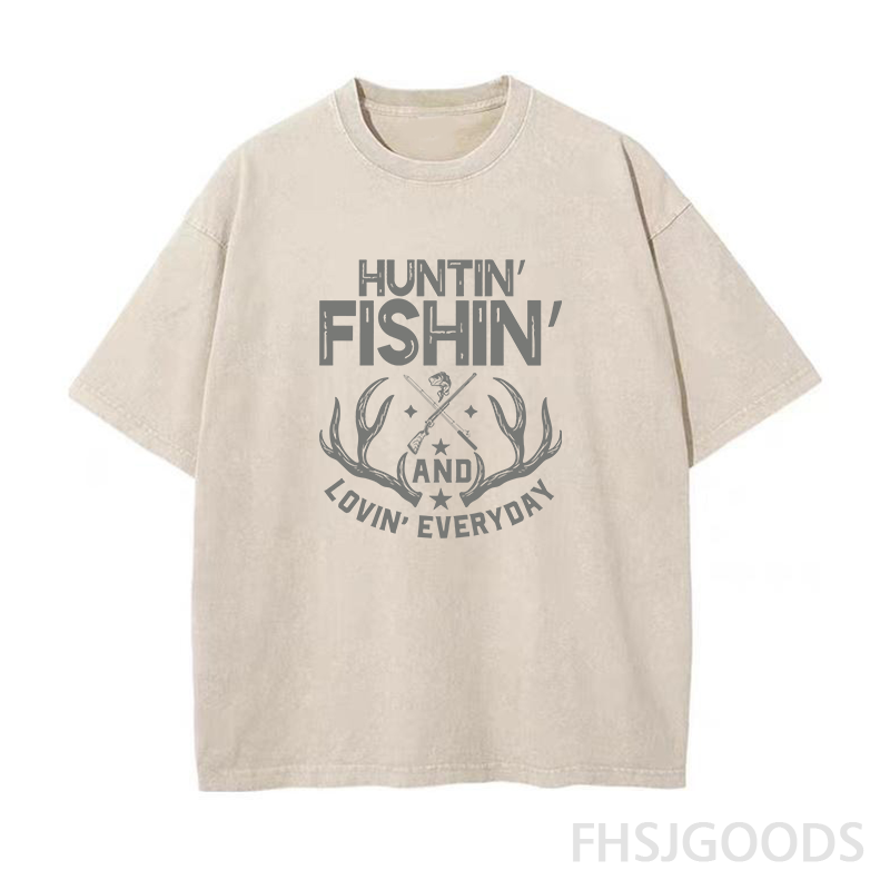 Huntin' and Fishing and Lovin' Everyday Unisex Distressed T-Shirt