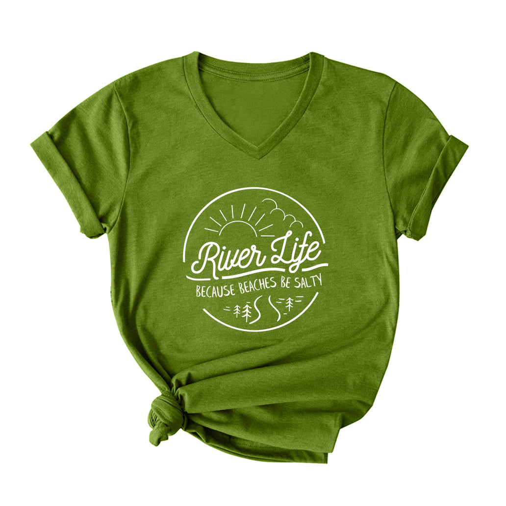 River Life V Neck T-Shirt for Women