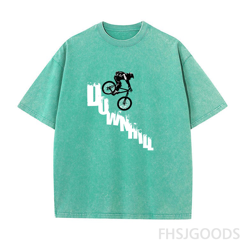 Mountain Bike Downhill Unisex Distressed T-Shirt