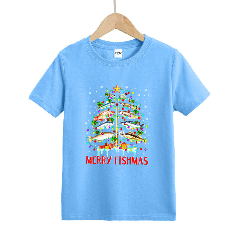 Merry Fishmas Kid's T-Shirts