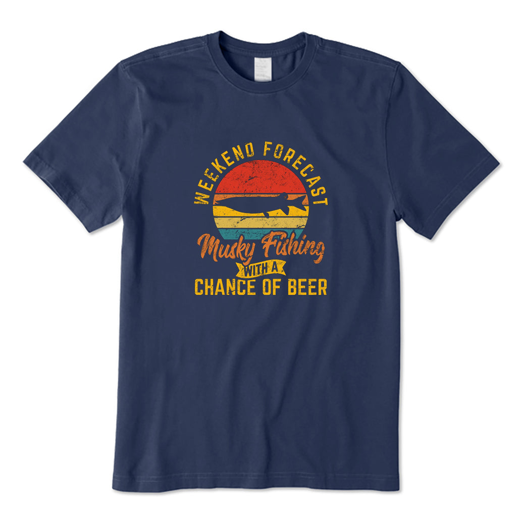 Musky Fishing with A Chance of Beer T-Shirt