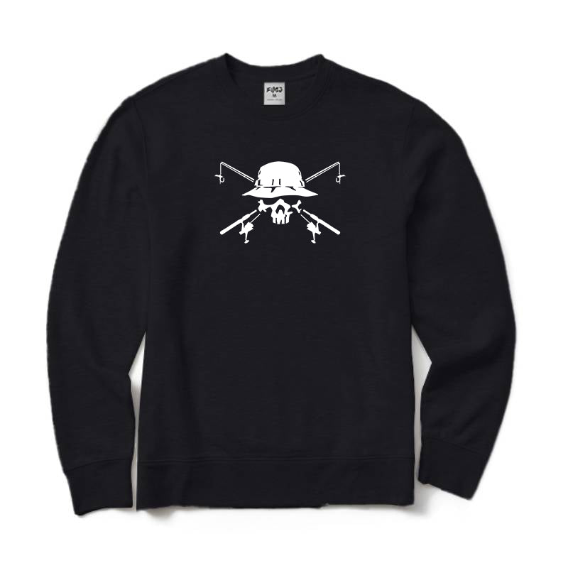Fishing Skull and Poles Crewneck Sweatshirt