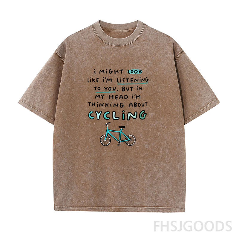 Thinking About Cycling Unisex Distressed T-Shirt