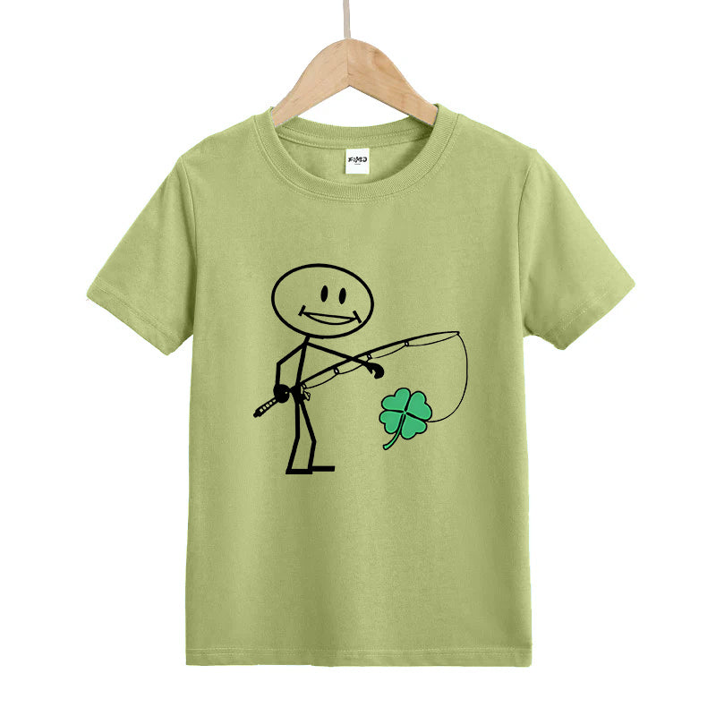 Caught A Four-leaf Clover Kid's T-Shirts