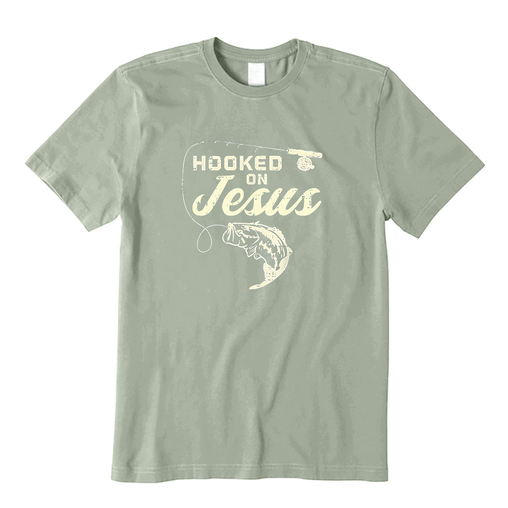 Vintage Hook On Jesus Bass Fishing Christian Religious God Lover T-Shirt