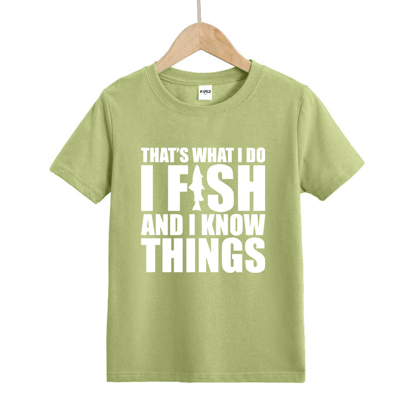 I Fish and I Know Things Kid's T-Shirts