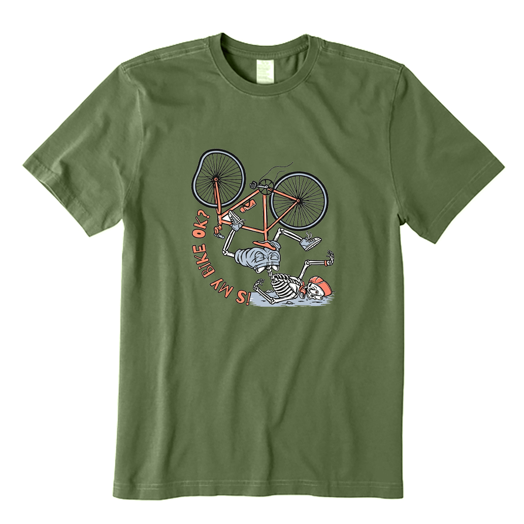 Is My Bike Ok Skeleton Biker T-shirt