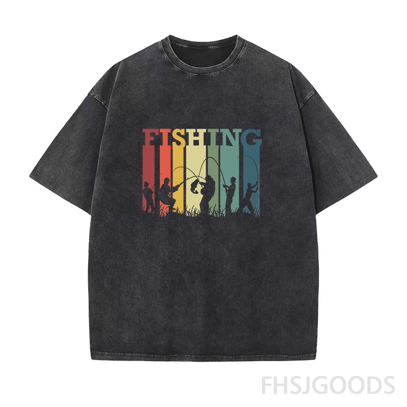 Fishing Unisex Distressed T-Shirt