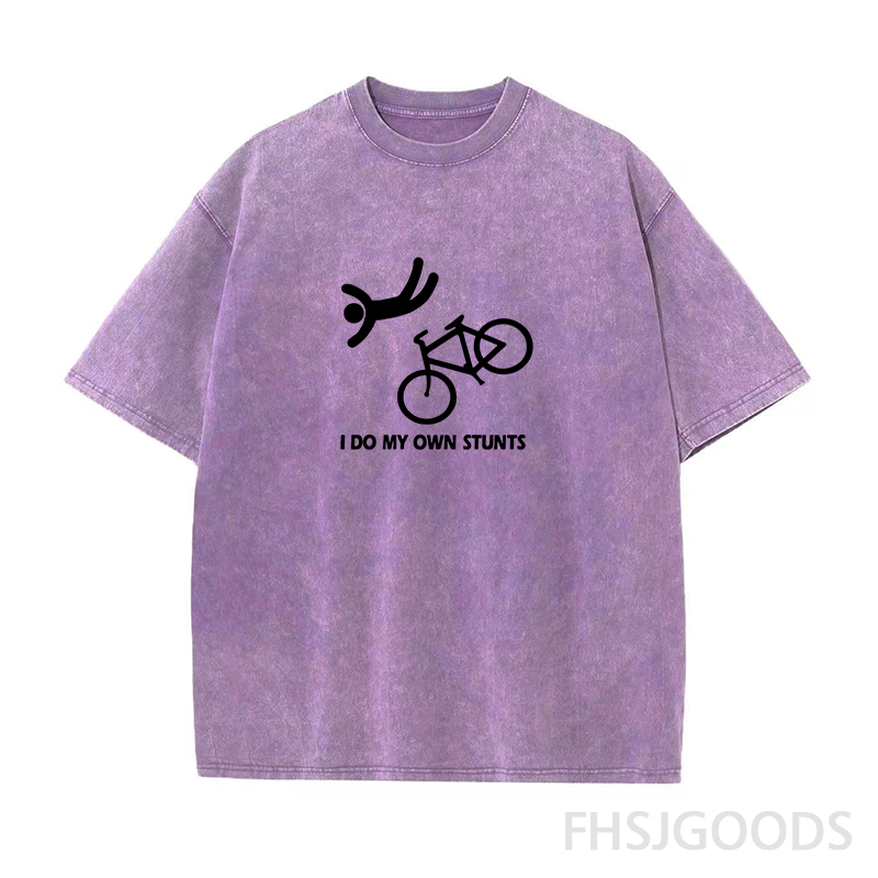 Funny Bike Stunt Unisex Distressed T-Shirt