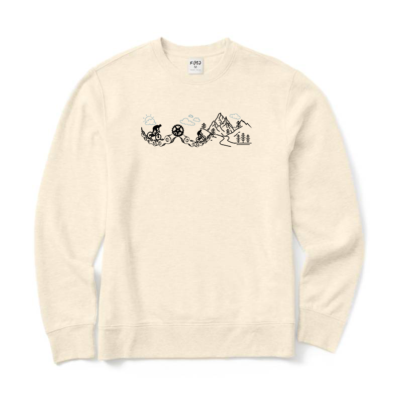 Mountain Bikers Cycling Crewneck Sweatshirt