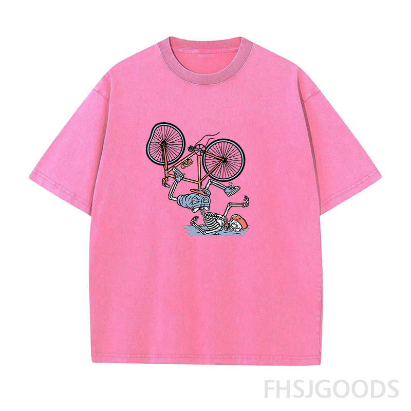 Skeleton Bike Unisex Distressed T-Shirt