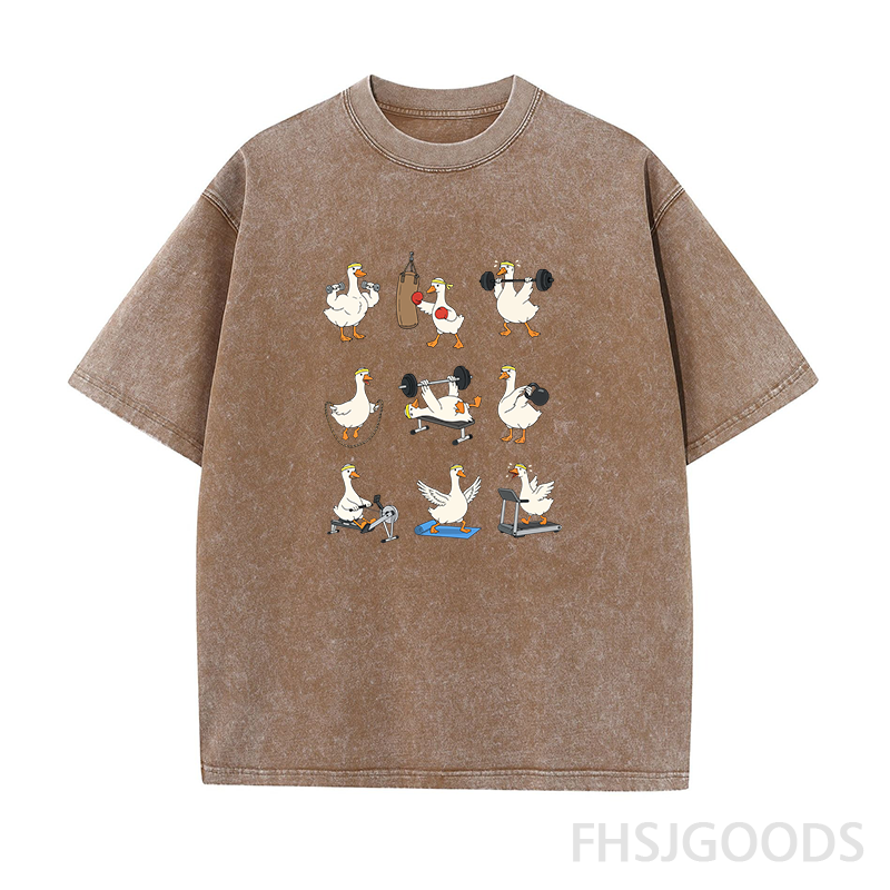 Funny Goose Workout Unisex Distressed T-Shirt