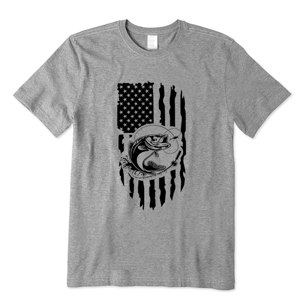 American Flag Bass Fishing T-shirt