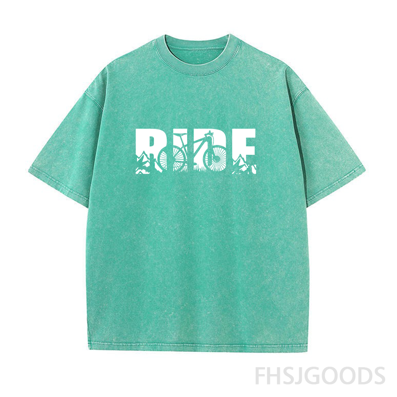Mountain Bike RIDE Unisex Distressed T-Shirt