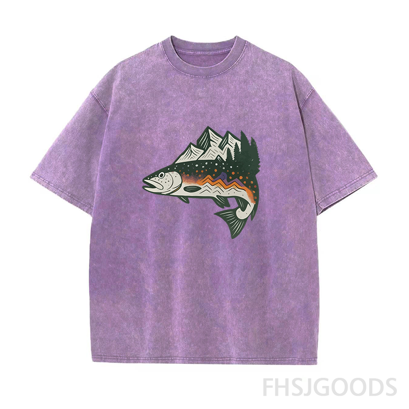 Trout Mountain Unisex Distressed T-Shirt