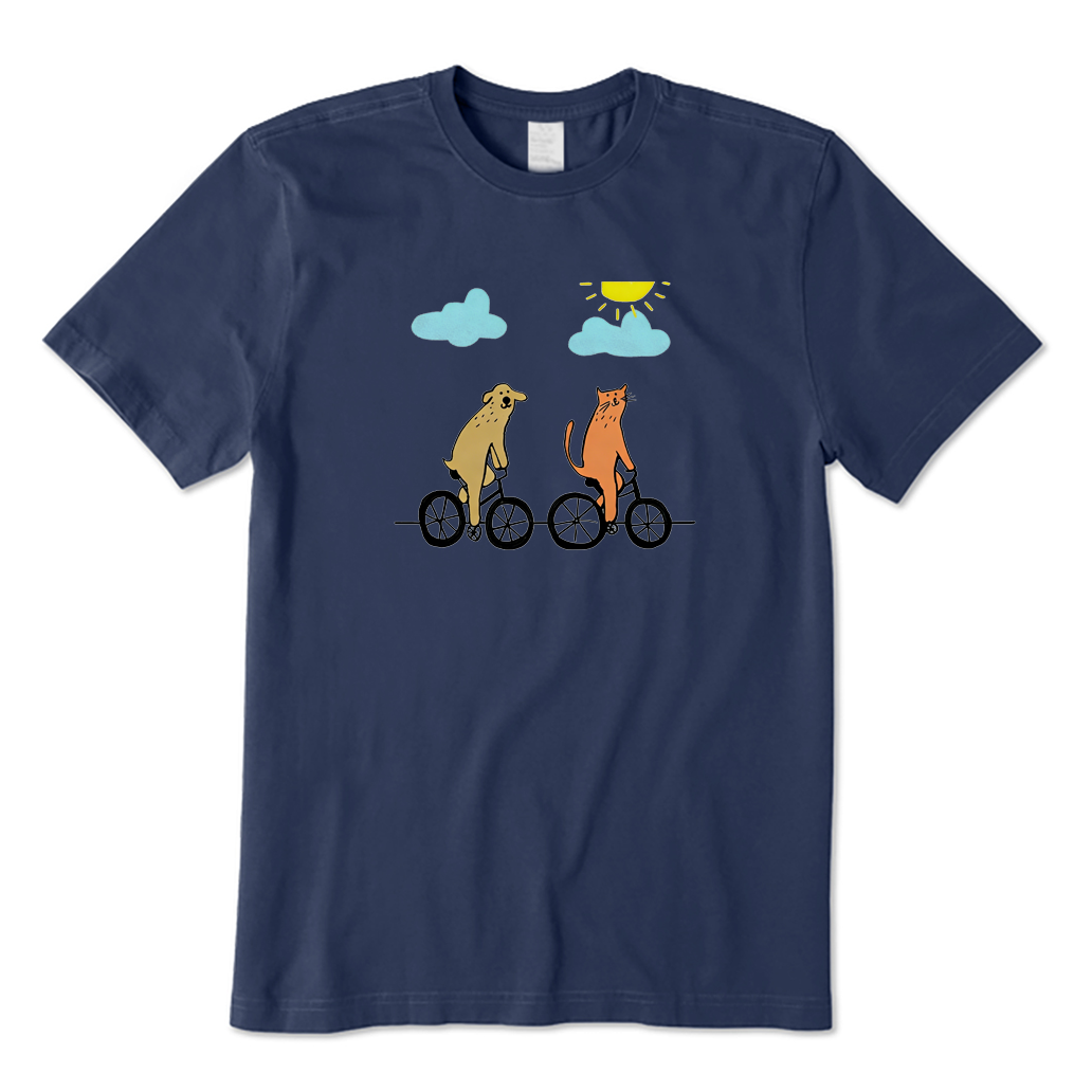 Dog & Cat on Bikes T-Shirt
