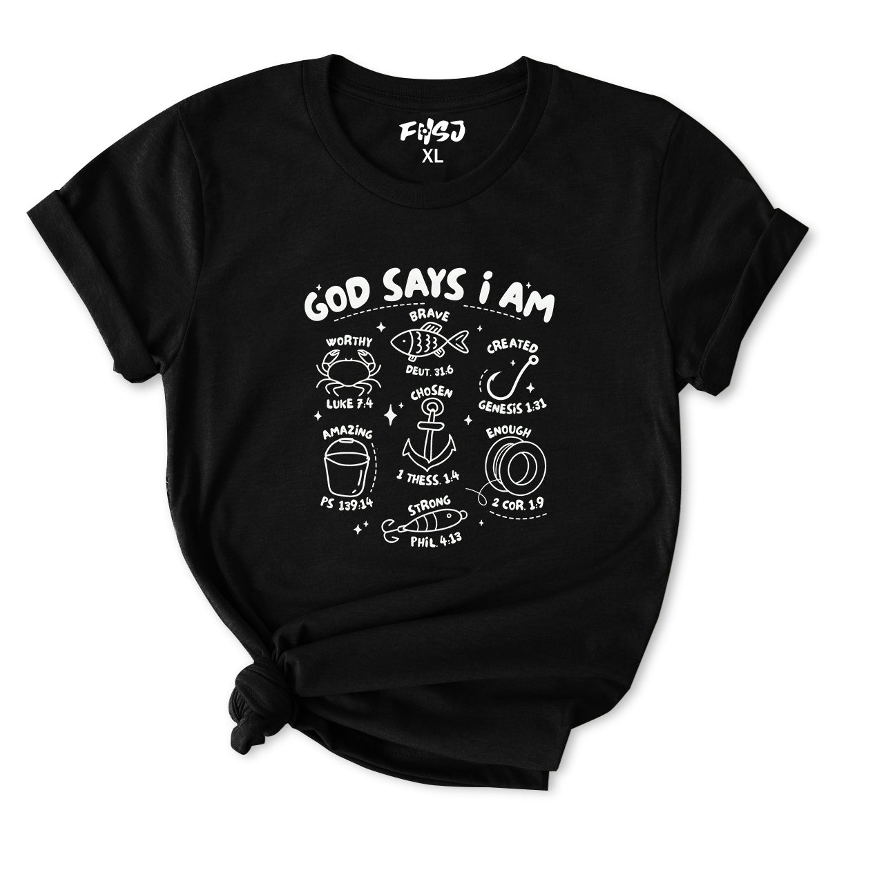 God Says I Am Boys Fishing T-Shirt for Women