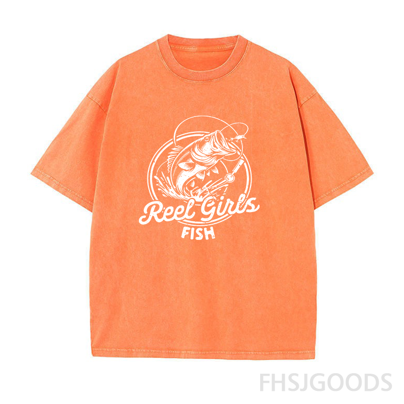 Reel Girls Fish Unisex Distressed T-Shirt