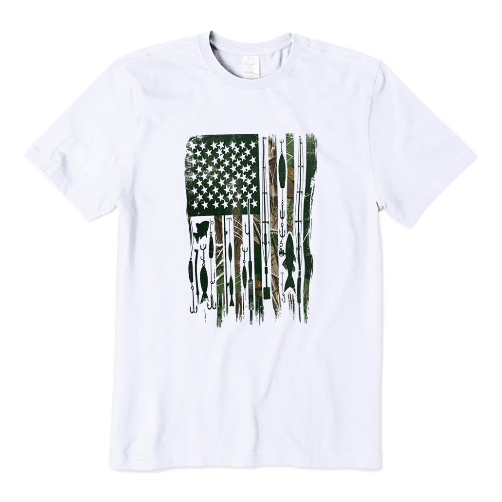 Fishing American Flag T-Shirt
