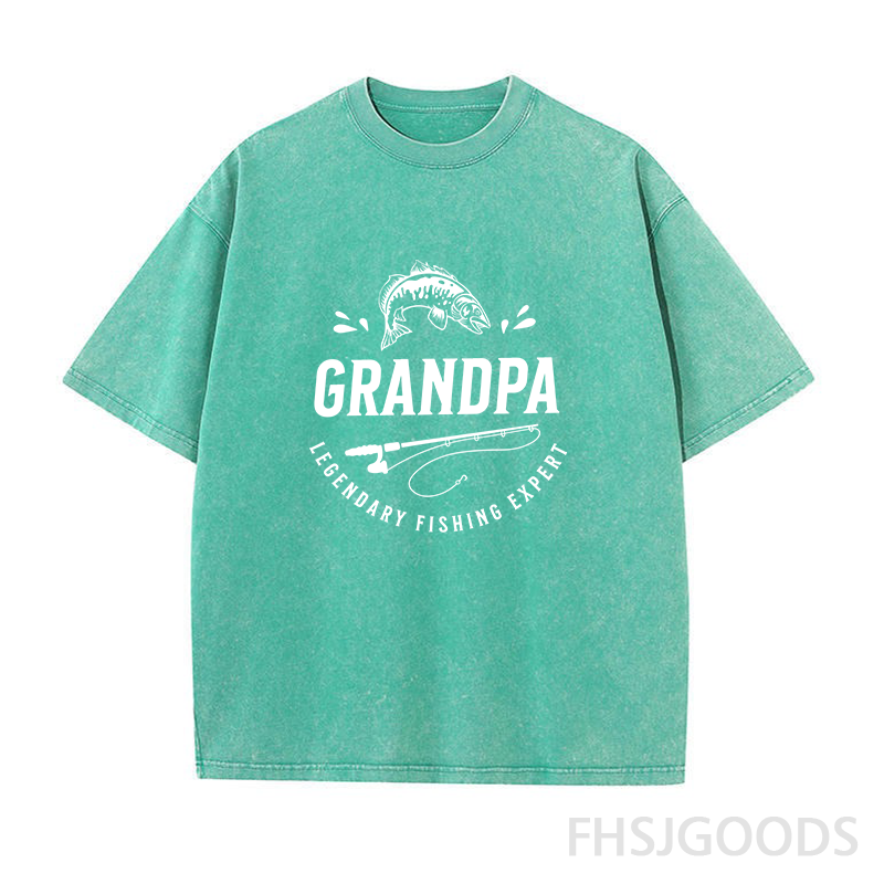 Grandpa Legendary Fishing Expert Unisex Distressed T-Shirt