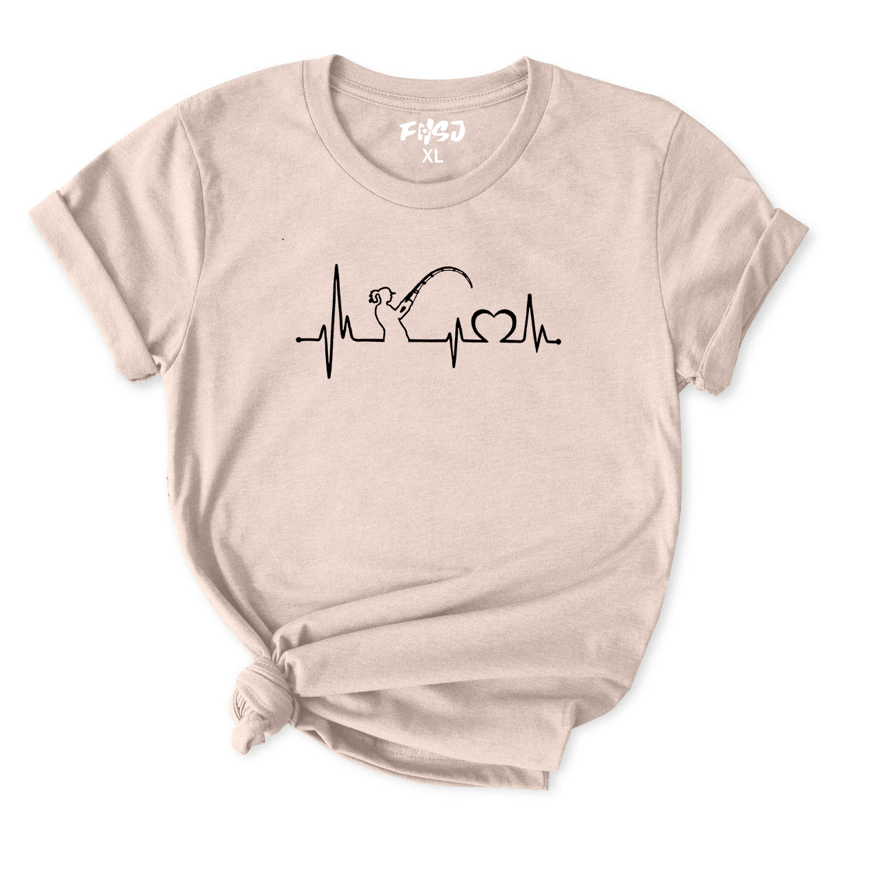 Fishing Heartbeat T-Shirt FOR WOMEN