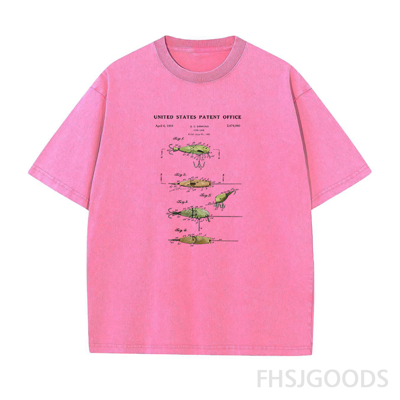 Fishing Lure Patent Unisex Distressed T-Shirt