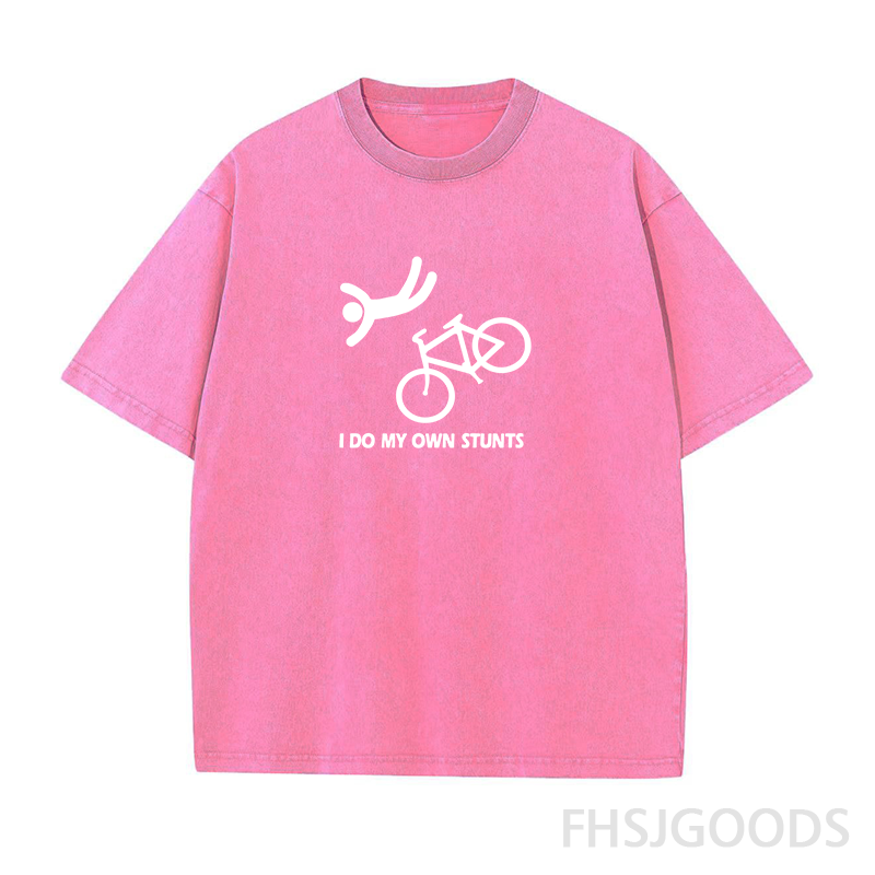Funny Bike Stunt Unisex Distressed T-Shirt