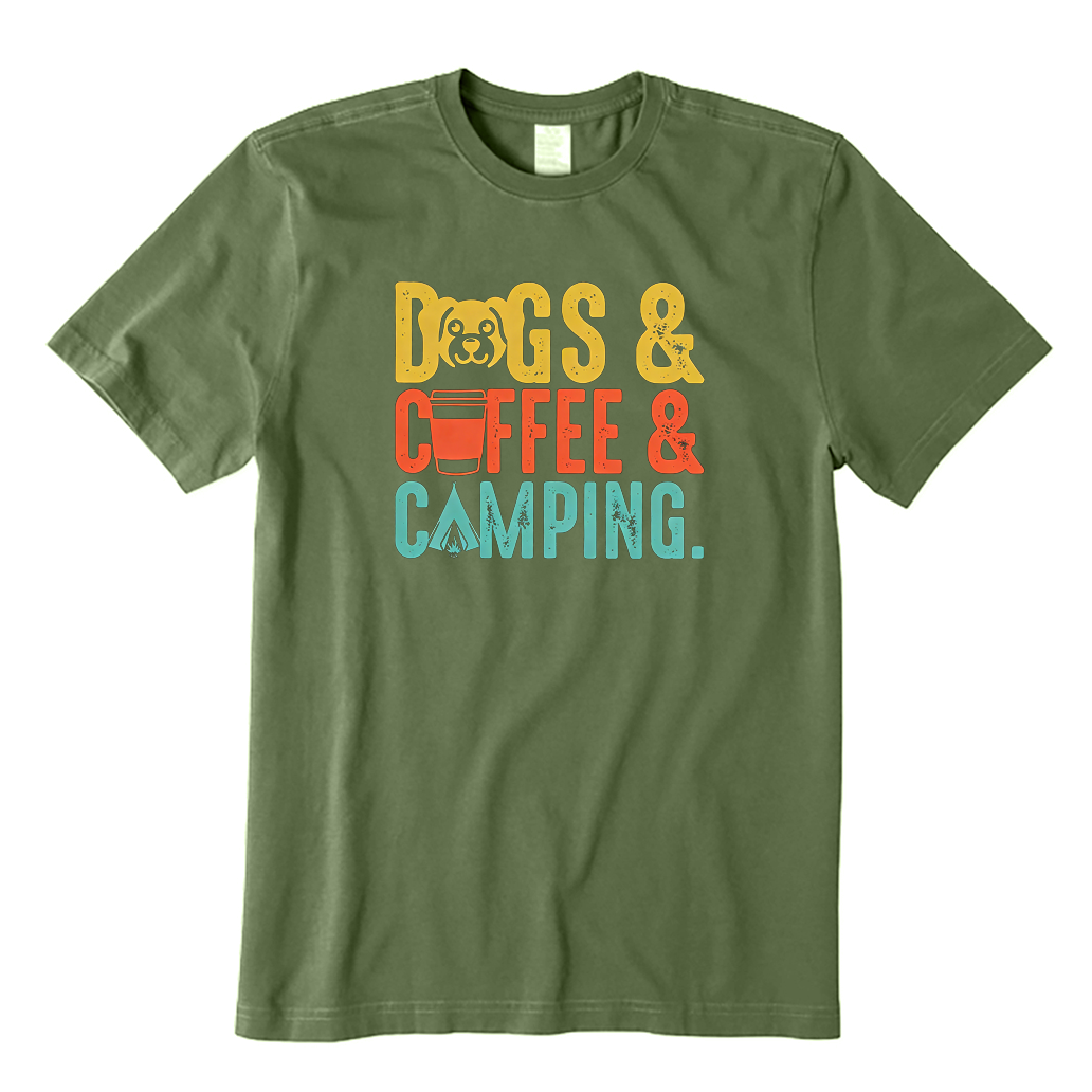 Dogs Coffee Camping T-shirt
