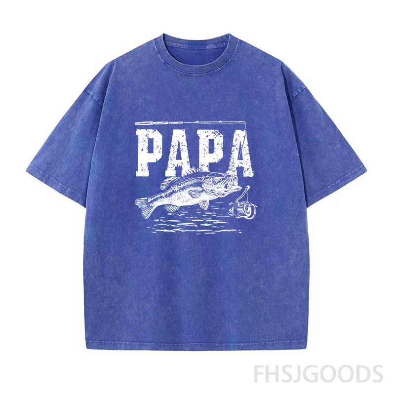 Papa Fishing Unisex Distressed T-Shirt