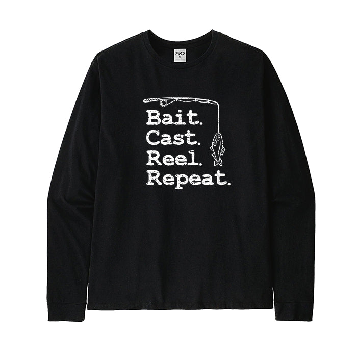 BAIT CAST REEL REPEAT FISHING Long Sleeve T-Shirt