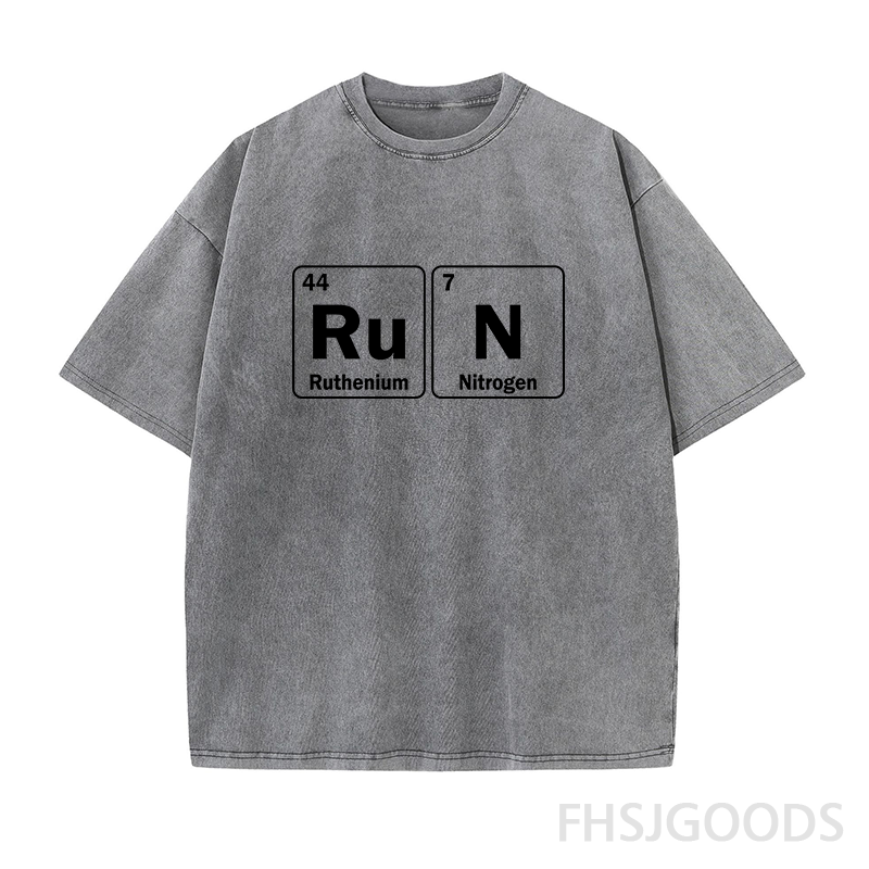 Run Periodic Table Unisex Distressed T-Shirt